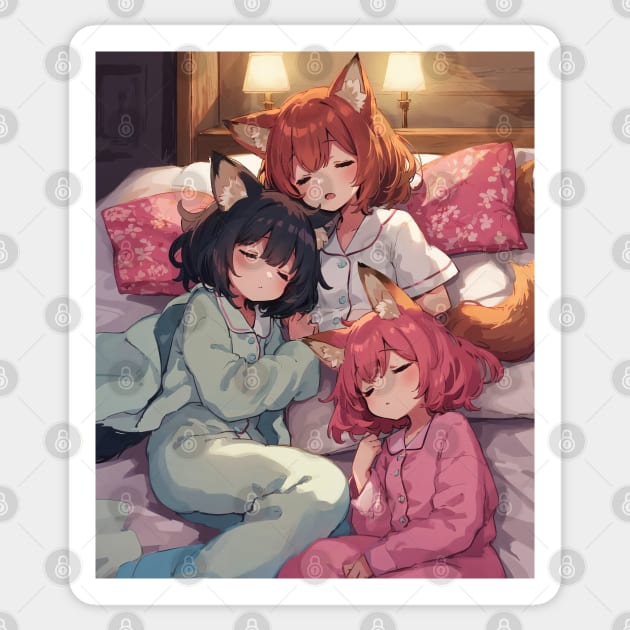 Three Demi-Lolis Sleeping Sticker by Tazlo